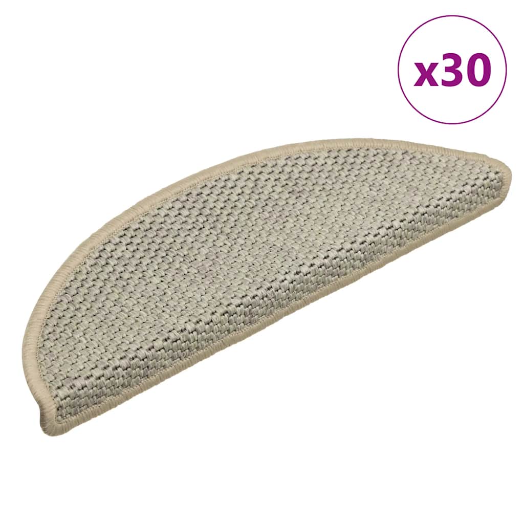 Stair Mats Self-adhesive Sisal-Look 30 pcs 56x17x3 cm Light Green