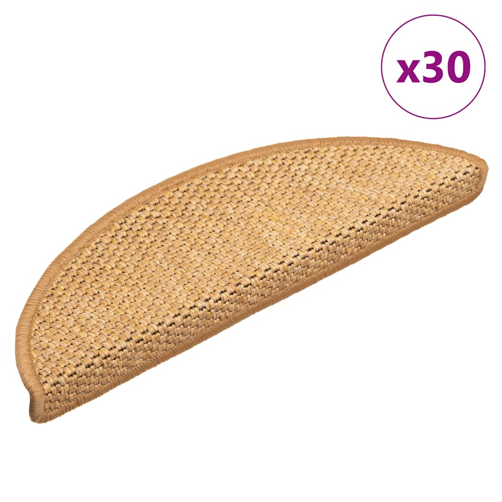 Stair Mats Self-adhesive Sisal-Look 30 pcs 56x17x3 cm Sisal