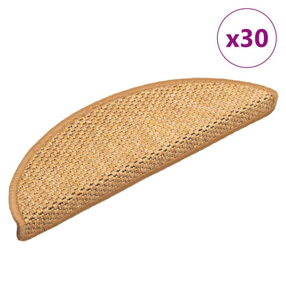 Stair Mats Self-adhesive Sisal-Look 30 pcs 56x17x3 cm Sisal