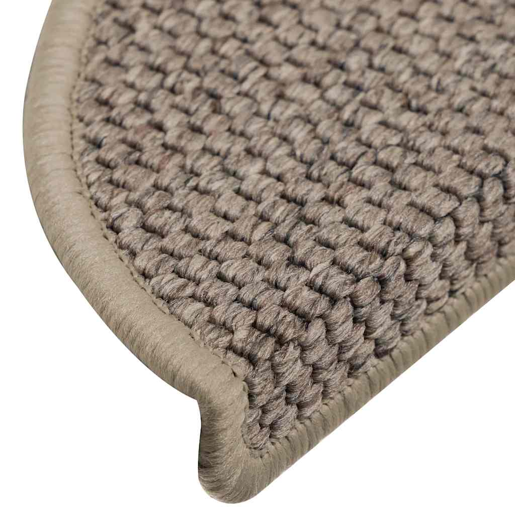 Stair Mats Self-adhesive Sisal-Look 30 pcs 56x17x3cm Dark Beige