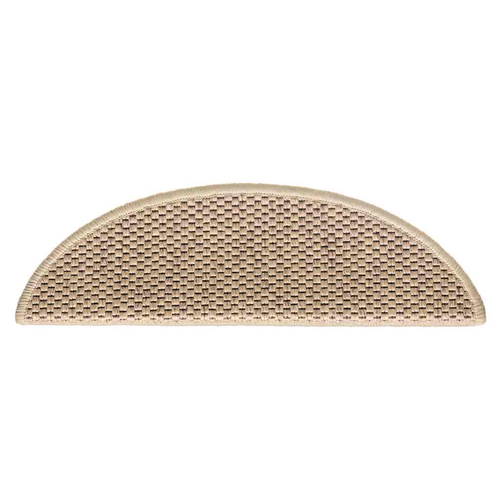 Stair Mats Self-adhesive Sisal-Look 30 pcs 56x17x3 cm Sand