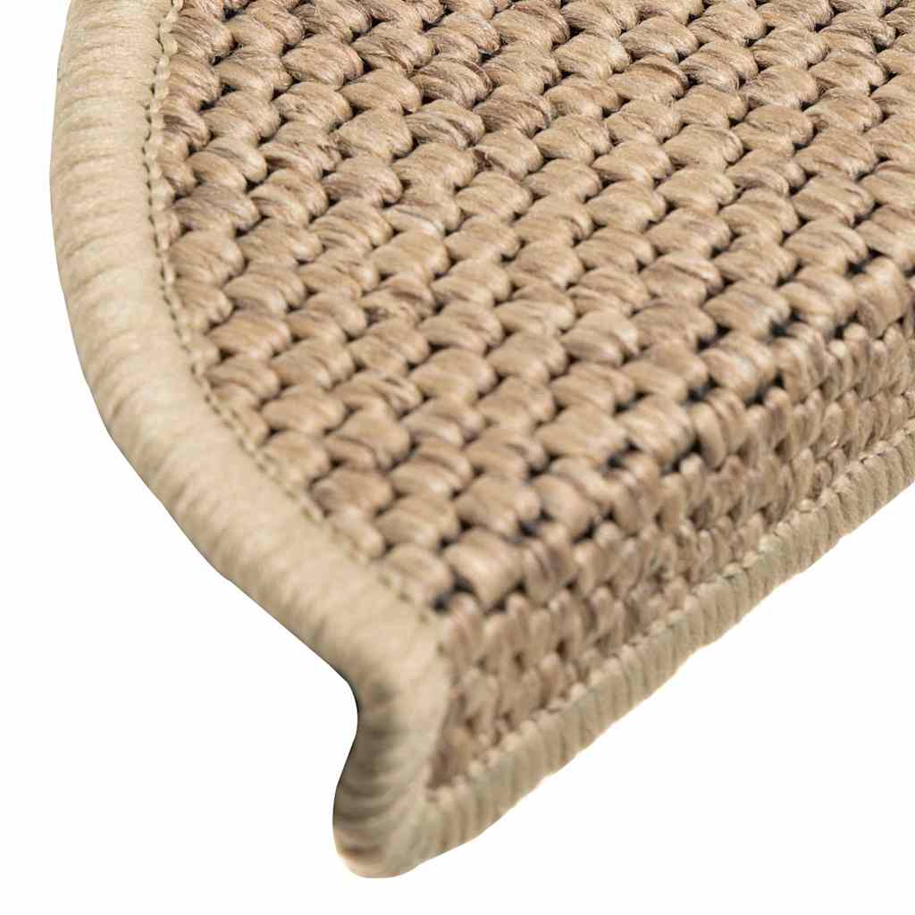 Stair Mats Self-adhesive Sisal-Look 30 pcs 56x17x3 cm Sand