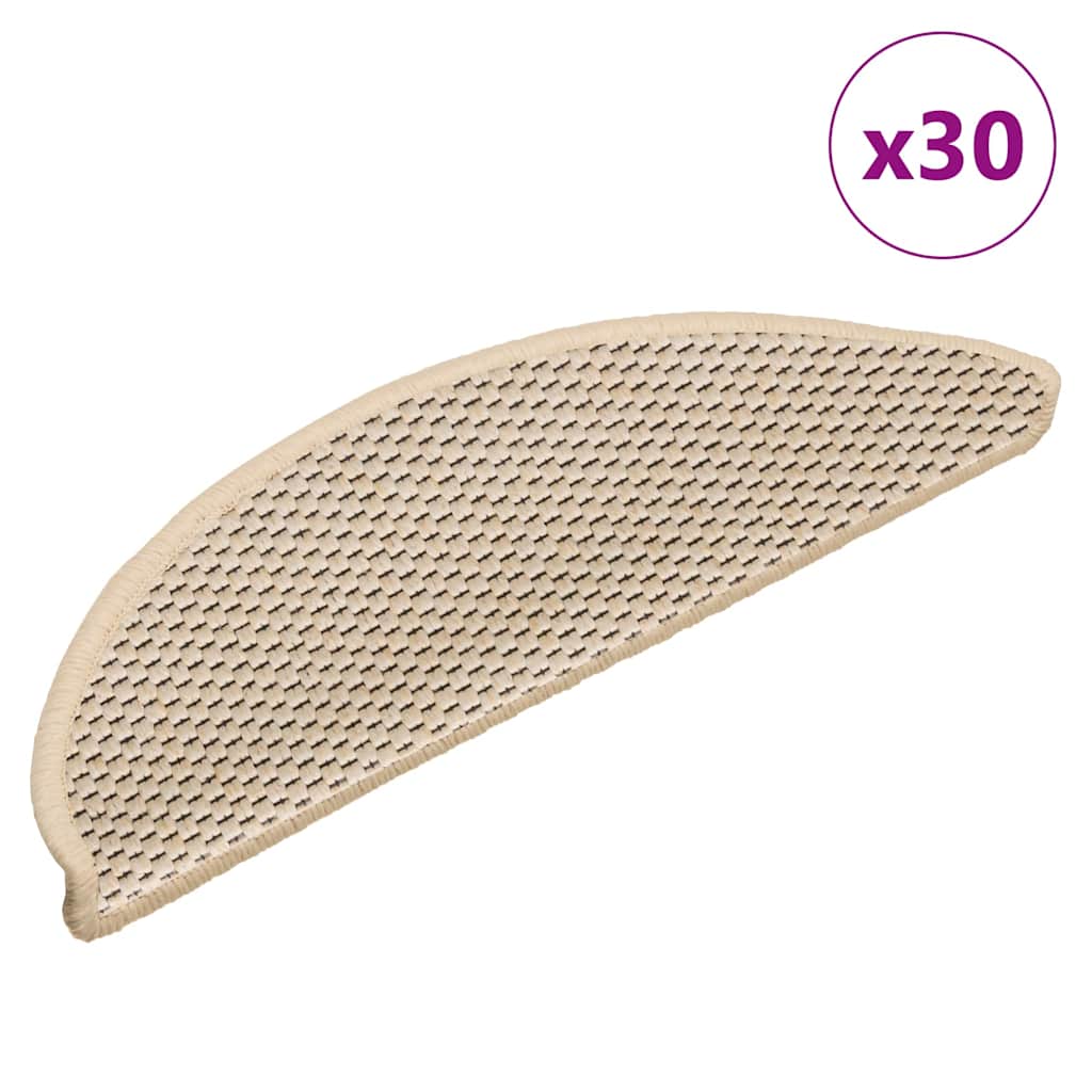 Stair Mats Self-adhesive Sisal-Look 30 pcs 56x17x3 cm Berber