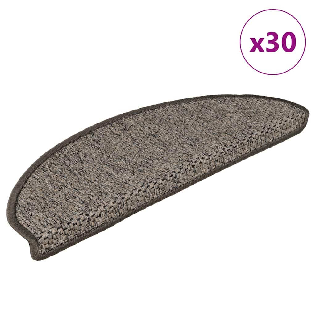 Stair Mats Self-adhesive Sisal-Look 30 pcs 65x21x4cm Grey&Beige
