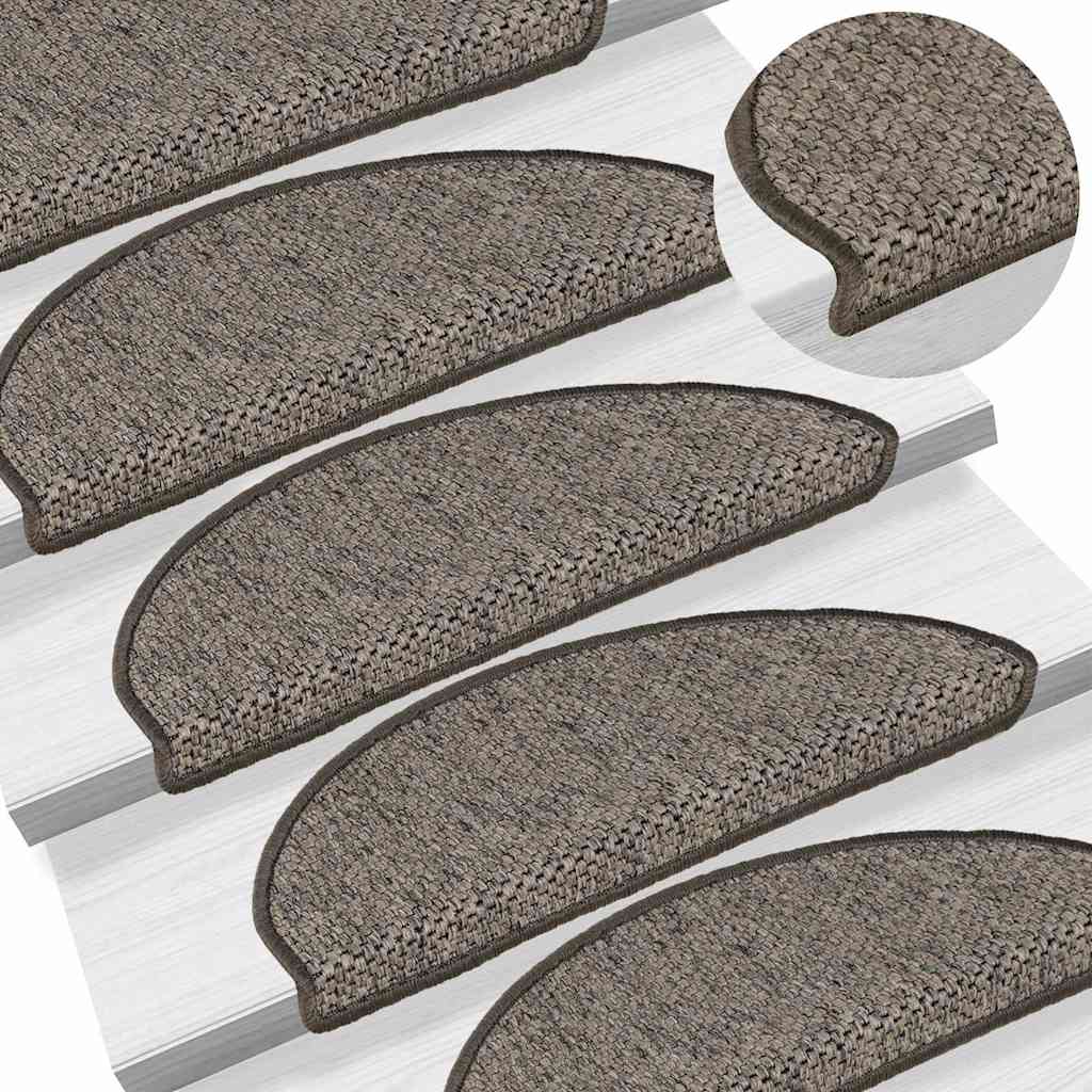 Stair Mats Self-adhesive Sisal-Look 30 pcs 65x21x4cm Grey&Beige