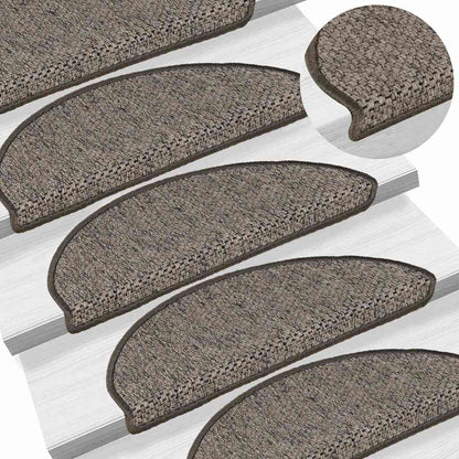 Stair Mats Self-adhesive Sisal-Look 30 pcs 65x21x4cm Grey&Beige