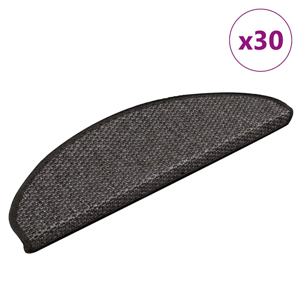 Stair Mats Self-adhesive Sisal-Look 30 pcs 65x21x4cm Anthracite