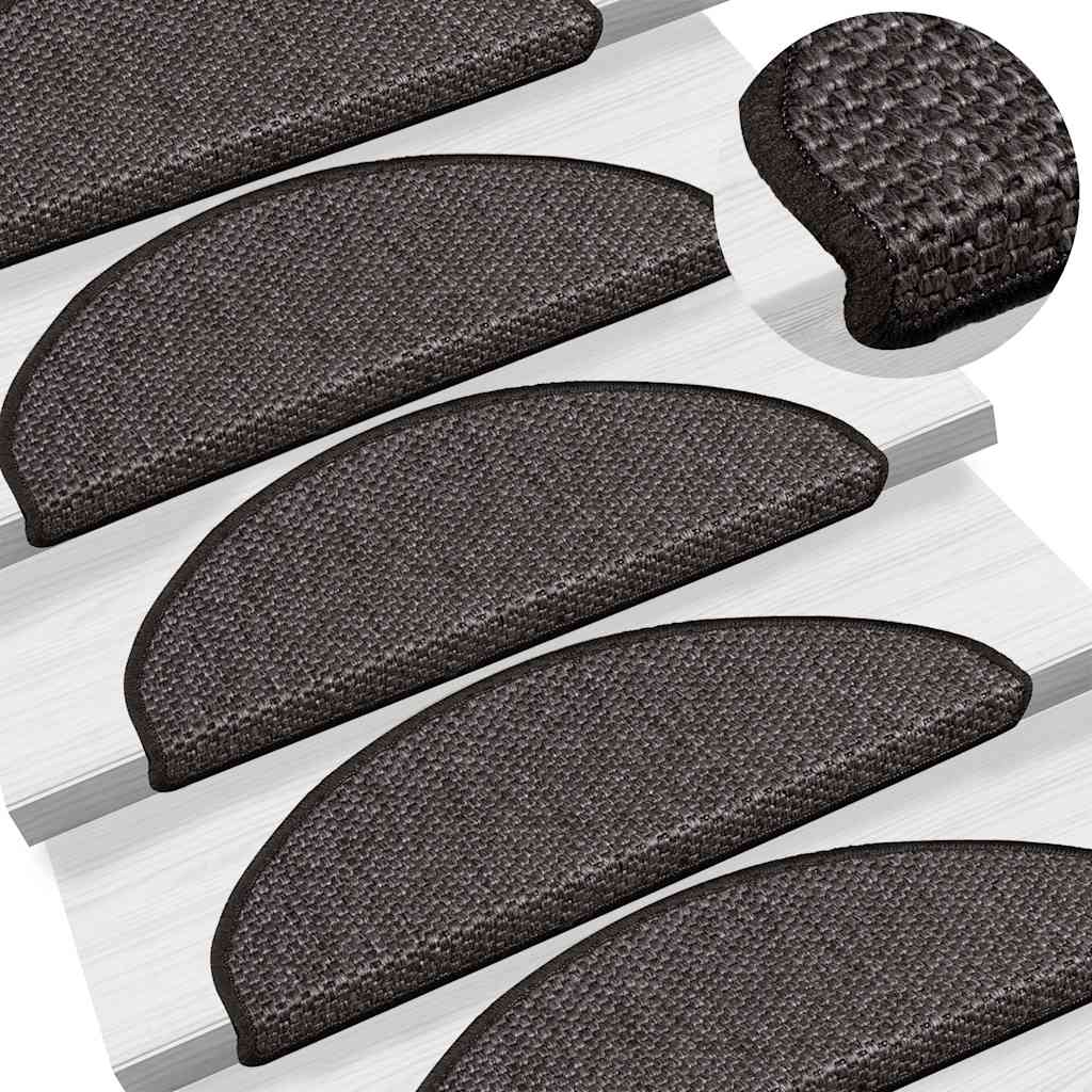 Stair Mats Self-adhesive Sisal-Look 30 pcs 65x21x4cm Anthracite