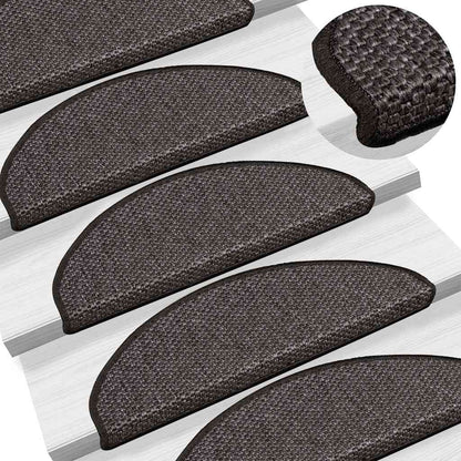 Stair Mats Self-adhesive Sisal-Look 30 pcs 65x21x4cm Anthracite
