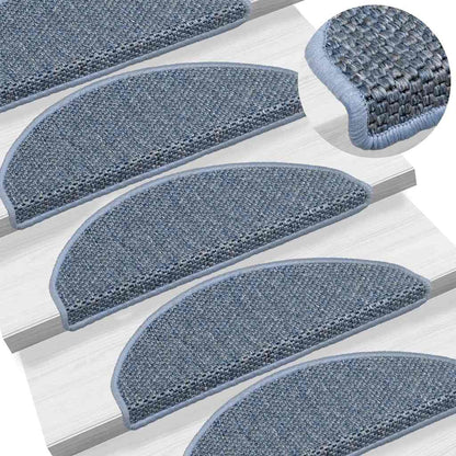 Stair Mats Self-adhesive Sisal-Look 30 pcs 65x21x4 cm Blue