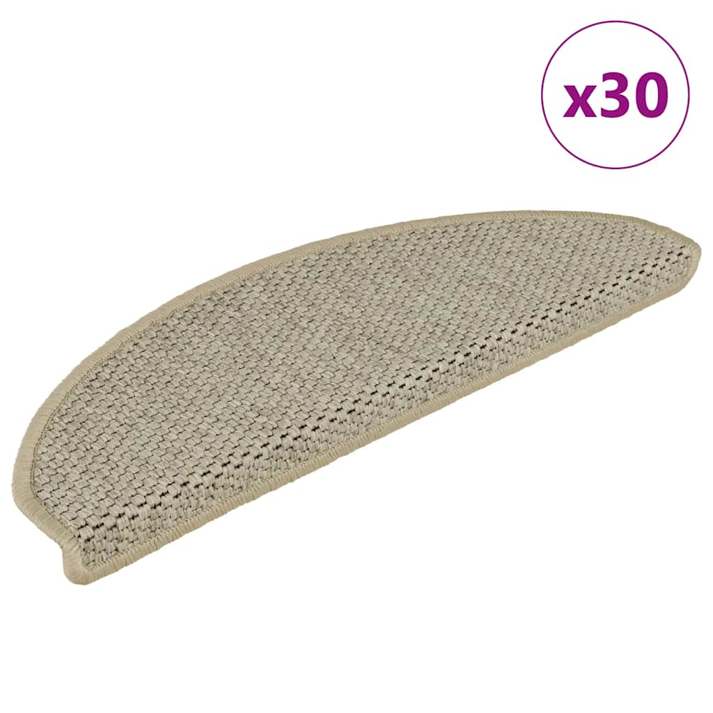 Stair Mats Self-adhesive Sisal-Look 30 pcs 65x21x4 cm Light Green