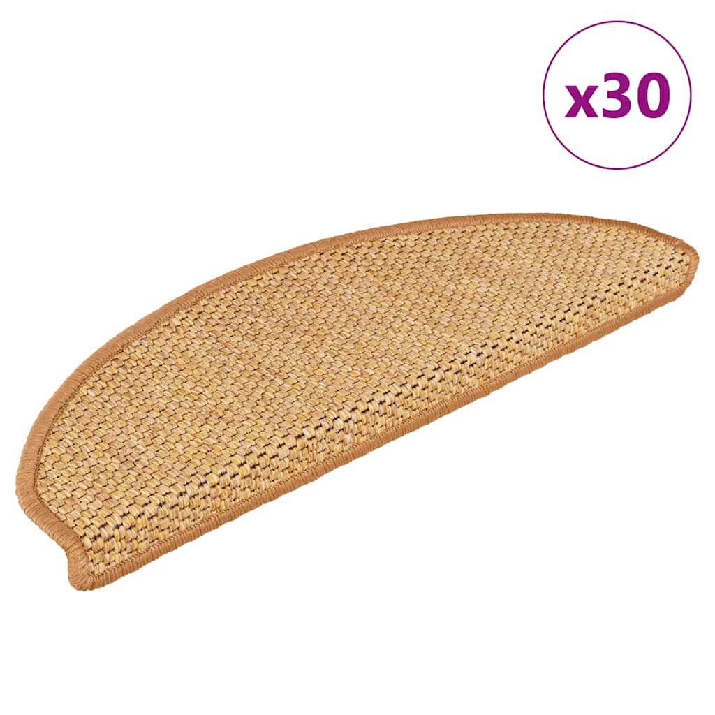 Stair Mats Self-adhesive Sisal-Look 30 pcs 65x21x4 cm Sisal