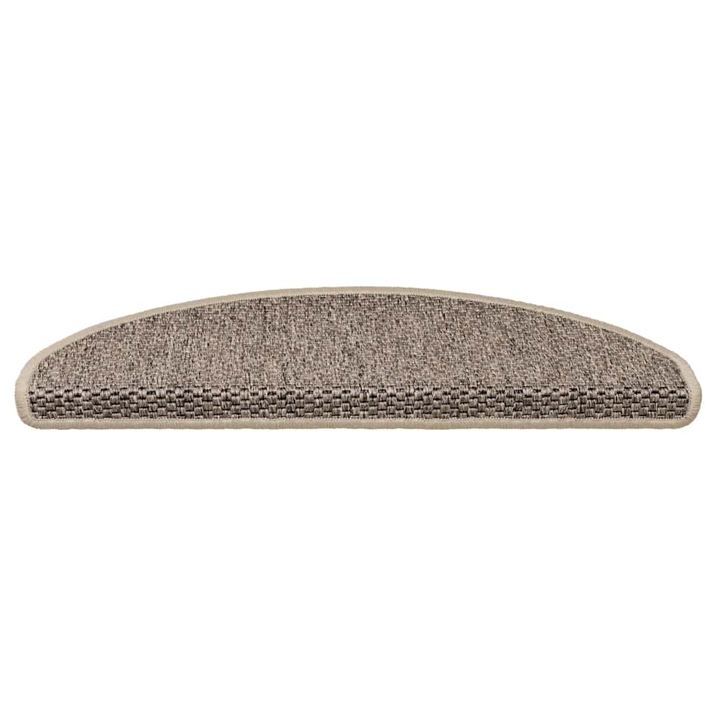 Stair Mats Self-adhesive Sisal-Look 30 pcs 65x21x4 cm Dark Beige