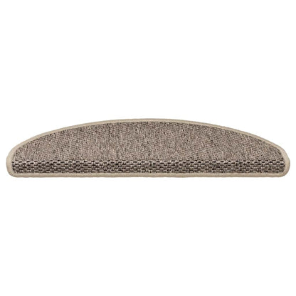 Stair Mats Self-adhesive Sisal-Look 30 pcs 65x21x4 cm Dark Beige