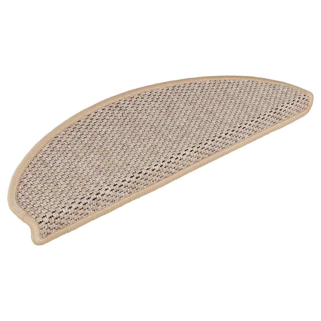 Stair Mats Self-adhesive Sisal-Look 30pcs 65x21x4cm Light Beige