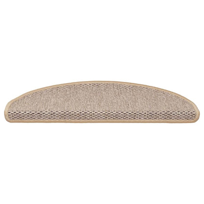 Stair Mats Self-adhesive Sisal-Look 30pcs 65x21x4cm Light Beige