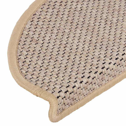 Stair Mats Self-adhesive Sisal-Look 30pcs 65x21x4cm Light Beige