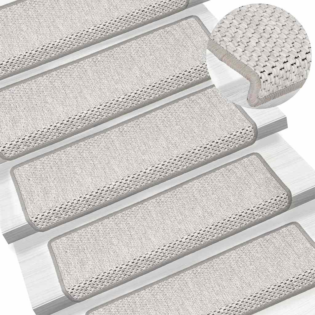 Stair Mats Self-adhesive Sisal-Look 30 pcs 65x21x4 cm Platina