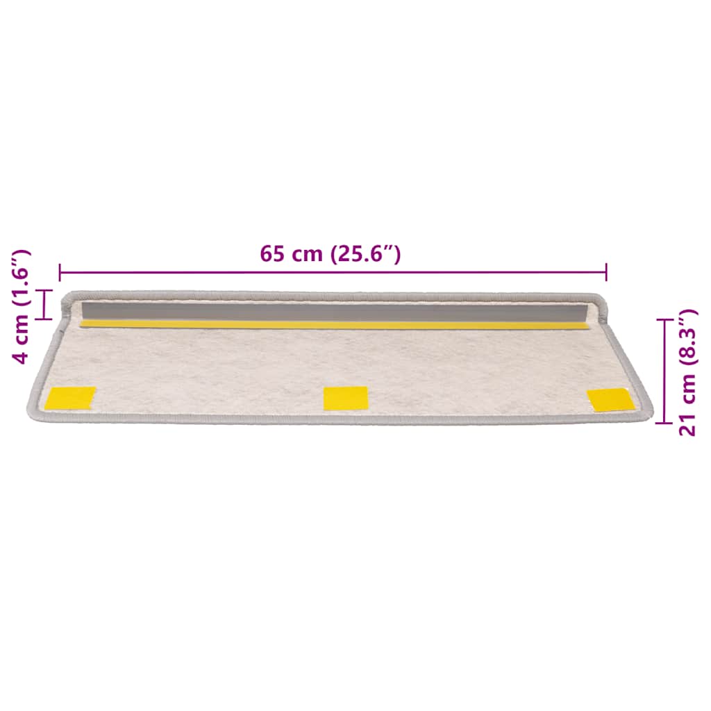 Stair Mats Self-adhesive Sisal-Look 30 pcs 65x21x4 cm Platina
