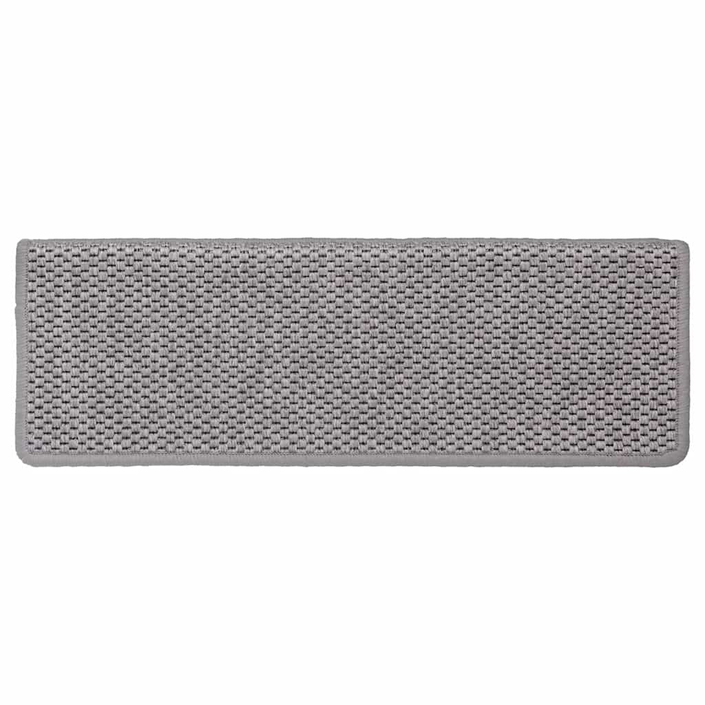 Stair Mats Self-adhesive Sisal-Look 30 pcs 65x21x4 cm Silver