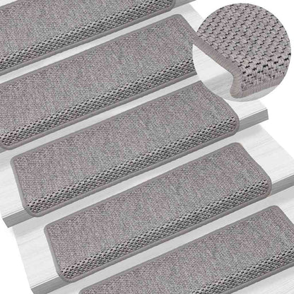 Stair Mats Self-adhesive Sisal-Look 30 pcs 65x21x4 cm Silver