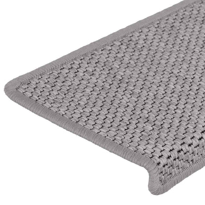 Stair Mats Self-adhesive Sisal-Look 30 pcs 65x21x4 cm Silver
