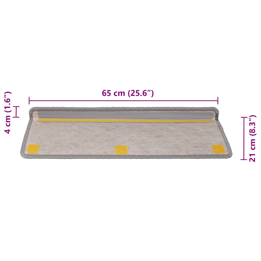 Stair Mats Self-adhesive Sisal-Look 30 pcs 65x21x4 cm Silver