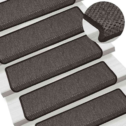 Stair Mats Self-adhesive Sisal-Look 30 pcs 65x21x4 cm Anthracite