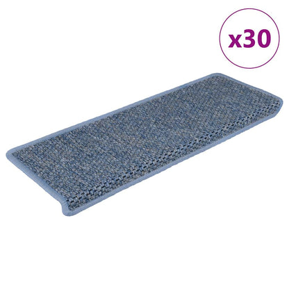Stair Mats Self-adhesive Sisal-Look 30 pcs 65x21x4 cm Blue