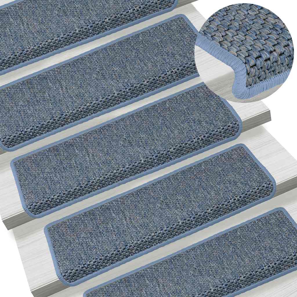 Stair Mats Self-adhesive Sisal-Look 30 pcs 65x21x4 cm Blue