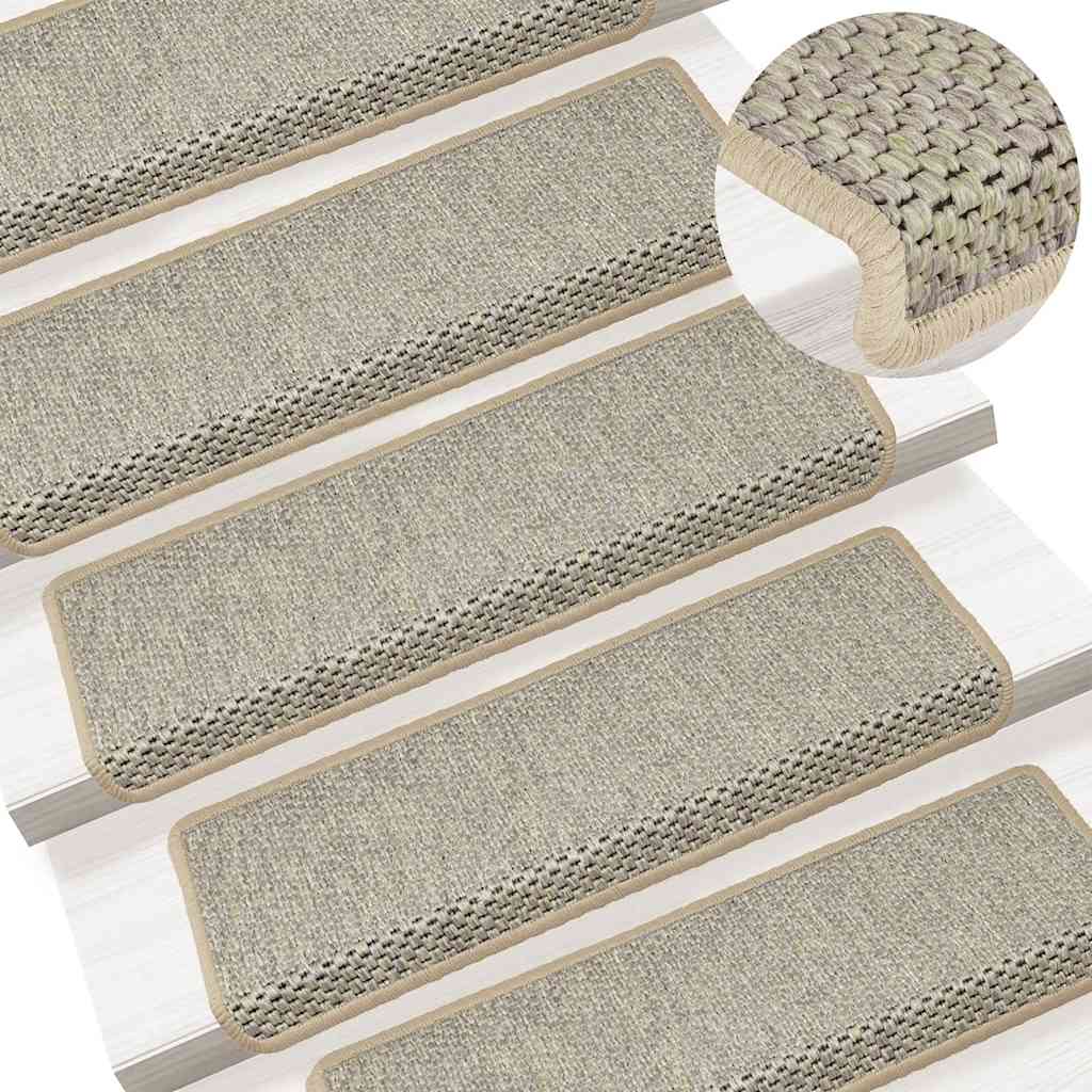 Stair Mats Self-adhesive Sisal-Look 30 pcs 65x21x4 cm Light Green