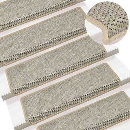 Stair Mats Self-adhesive Sisal-Look 30 pcs 65x21x4 cm Light Green