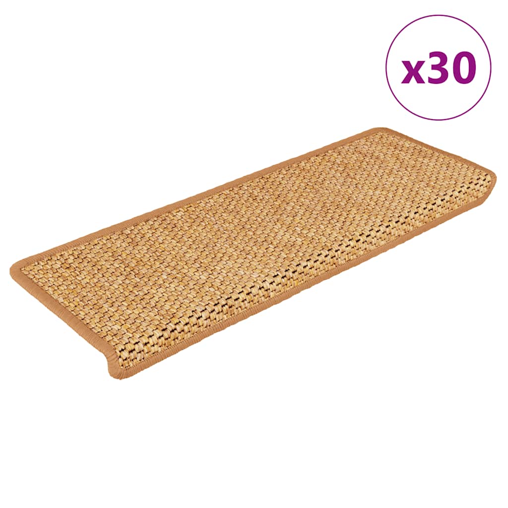 Stair Mats Self-adhesive Sisal-Look 30 pcs 65x21x4 cm Sisal