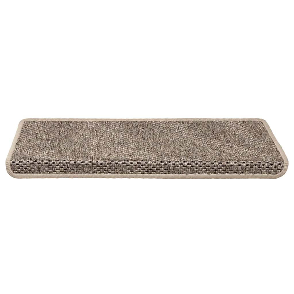 Stair Mats Self-adhesive Sisal-Look 30 pcs 65x21x4 cm Dark Beige