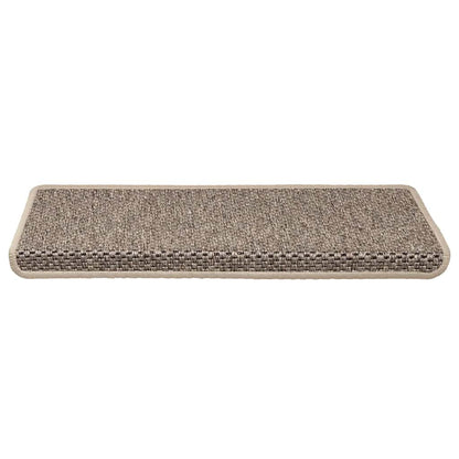 Stair Mats Self-adhesive Sisal-Look 30 pcs 65x21x4 cm Dark Beige