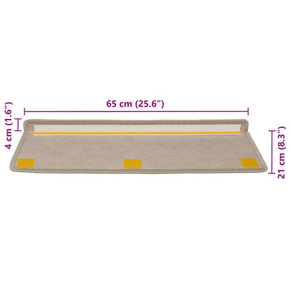 Stair Mats Self-adhesive Sisal-Look 30 pcs 65x21x4 cm Dark Beige