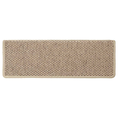 Stair Mats Self-adhesive Sisal-Look 30 pcs 65x21x4 cm Sand