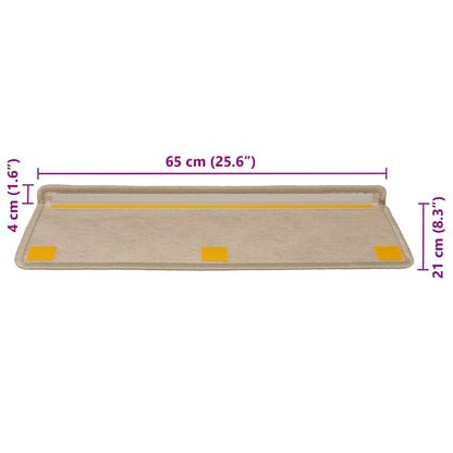 Stair Mats Self-adhesive Sisal-Look 30 pcs 65x21x4 cm Sand