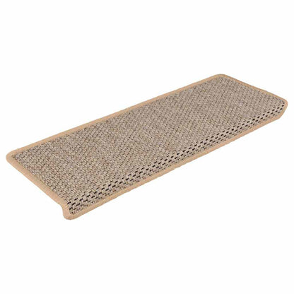 Stair Mats Self-adhesive Sisal-Look 30pcs 65x21x4cm Light Beige