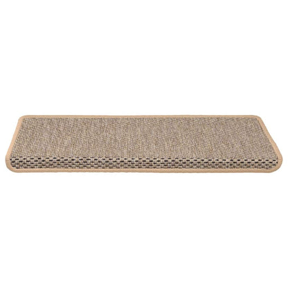 Stair Mats Self-adhesive Sisal-Look 30pcs 65x21x4cm Light Beige