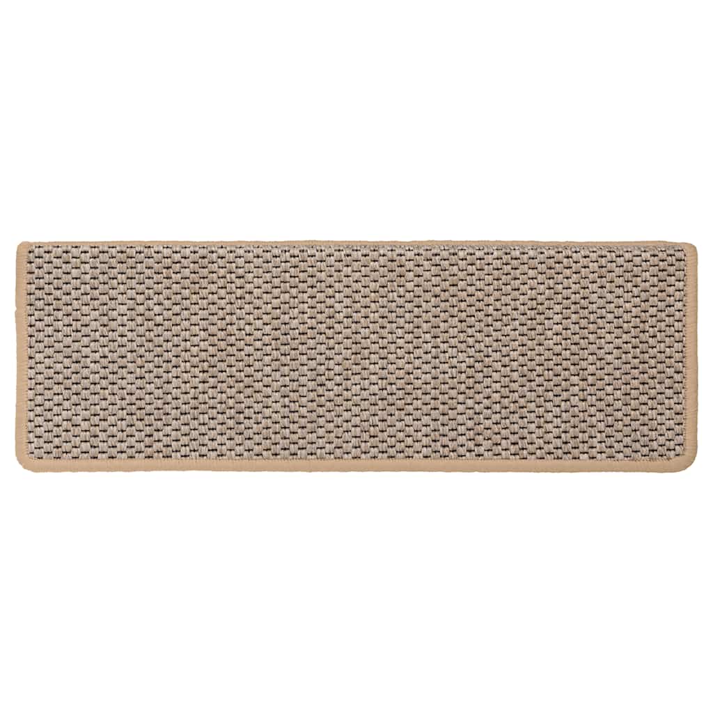 Stair Mats Self-adhesive Sisal-Look 30pcs 65x21x4cm Light Beige