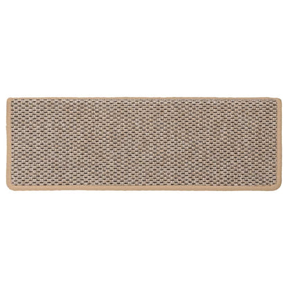 Stair Mats Self-adhesive Sisal-Look 30pcs 65x21x4cm Light Beige