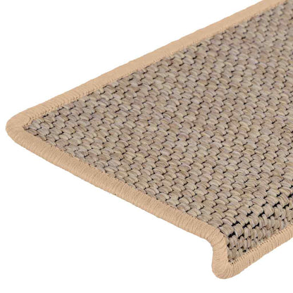 Stair Mats Self-adhesive Sisal-Look 30pcs 65x21x4cm Light Beige