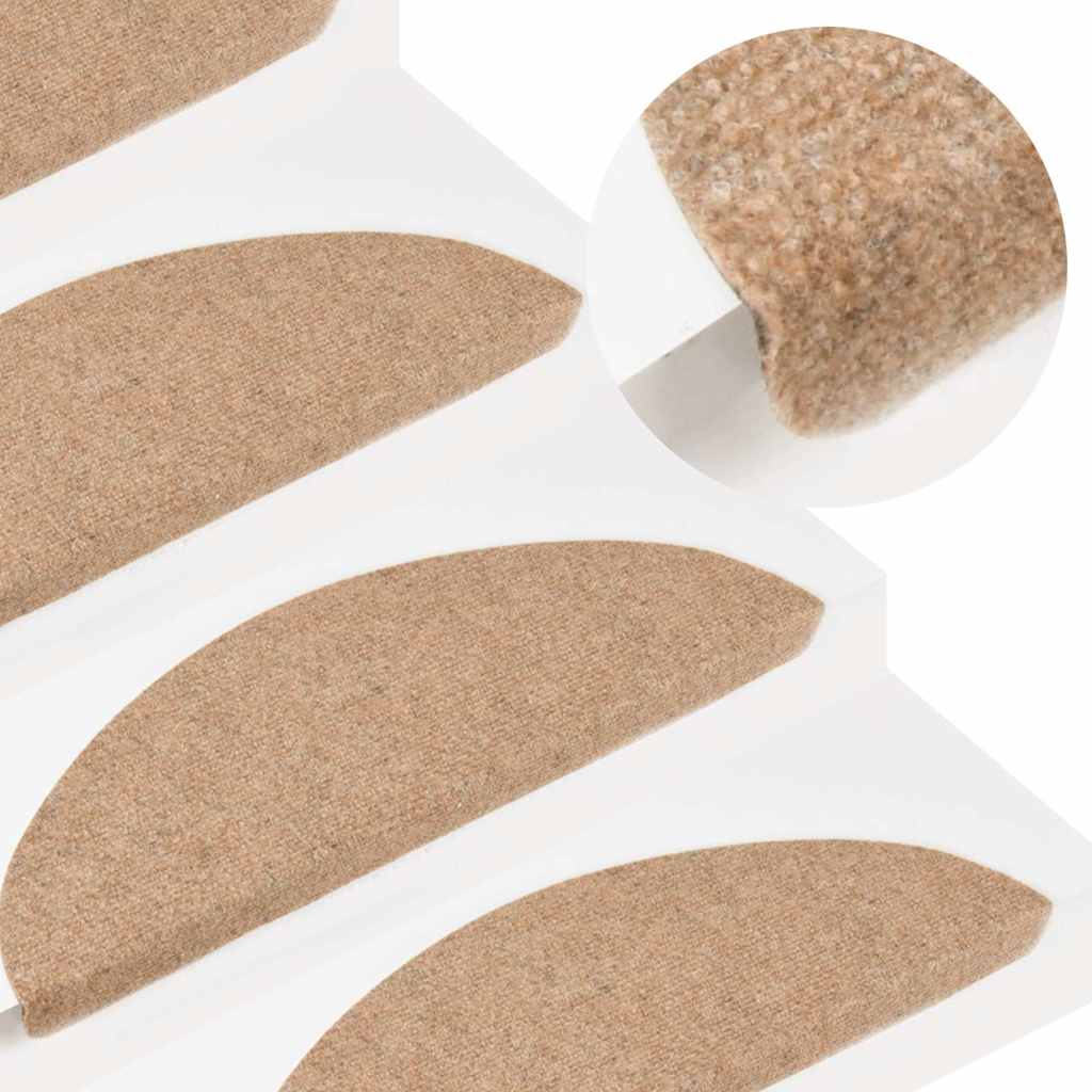 Stair Mats Self-adhesive 20 pcs Beige 56x17x3 cm