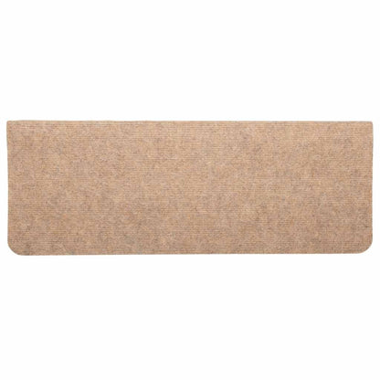 Stair Mats Self-adhesive 30 pcs Beige 65x24.5x3.5 cm