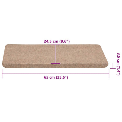 Stair Mats Self-adhesive 30 pcs Beige 65x24,5x3,5 cm