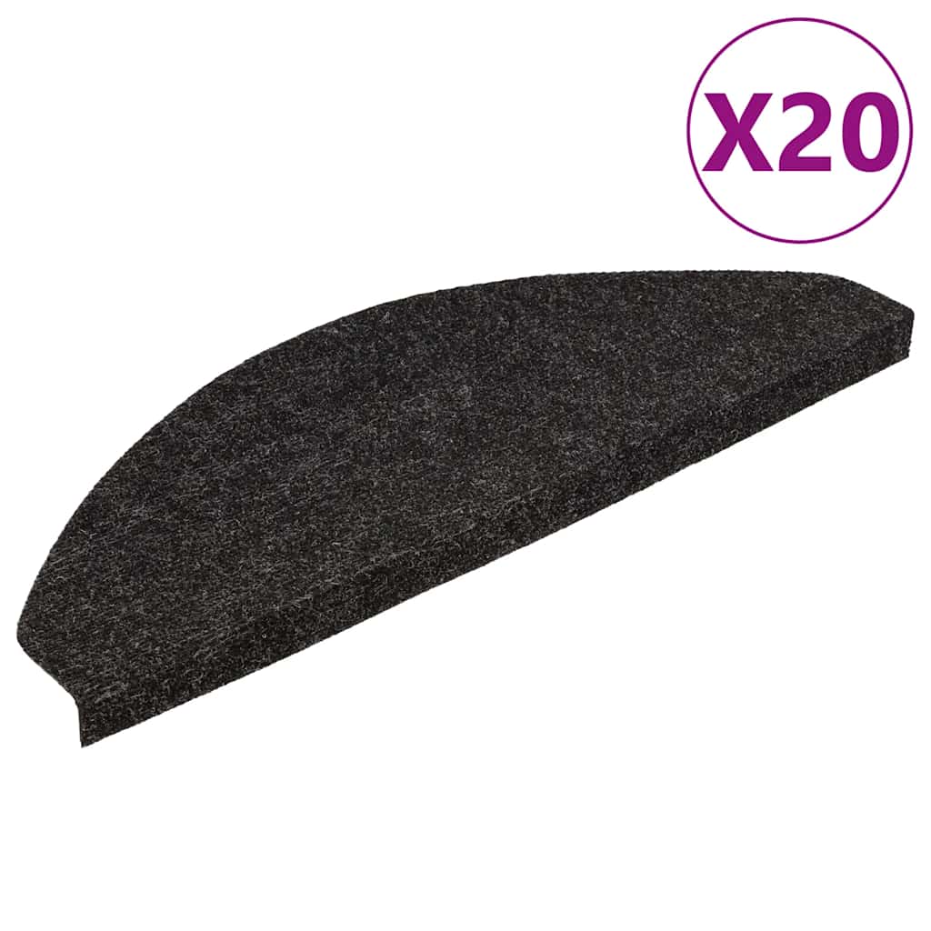 Stair Mats Self-adhesive 20 pcs Anthracite 65x22.5x3.5 cm