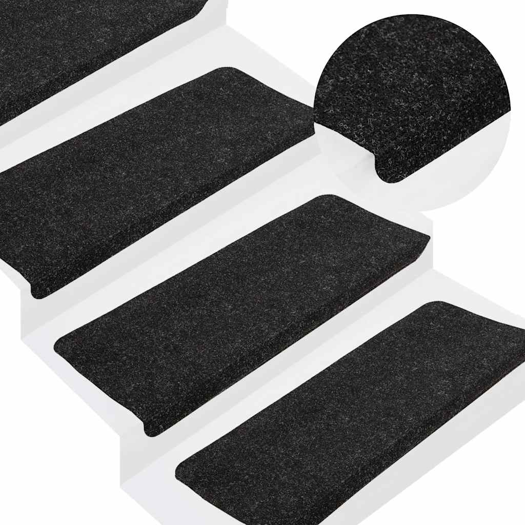 Stair Mats Self-adhesive 30 pcs Anthracite 65x24.5x3.5 cm