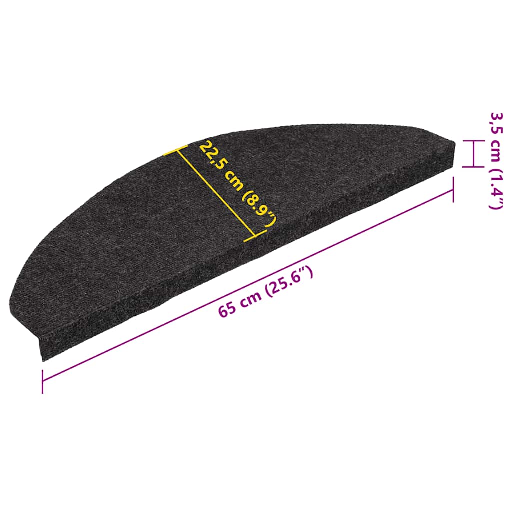 Stair Mats Self-adhesive 20 pcs Black 65x22,5x3,5 cm