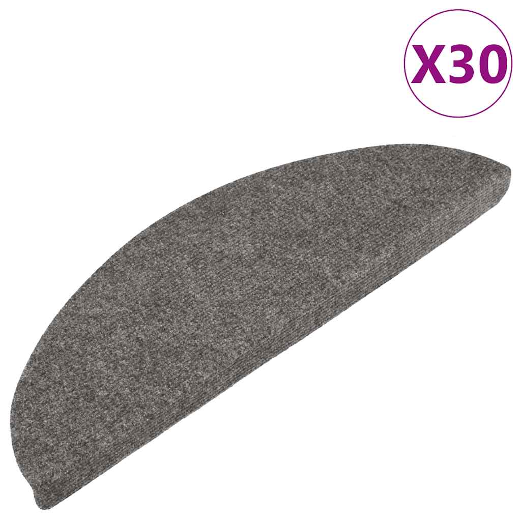 Stair Mats Self-adhesive 30 pcs Grey 56x17x3 cm